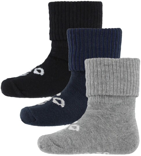 Hummel Black/Grey Melange/Blue Nights Sora Socks 3-Pak 15-17