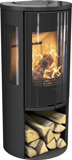 Contura 556G:2 Style Svart Vedovn Med Sideglass Og Glassdør Glasstopp Contura 556G:2 Style Svart Vedovn Med Sideglass Og Glassdør Glasstopp