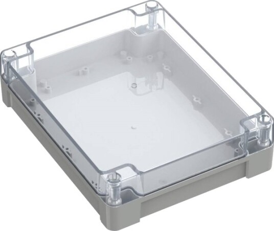 Tru Components TC 13865196 240 × 191,3 × 61,7 mm Polykarbonat Lysegrå Transparent