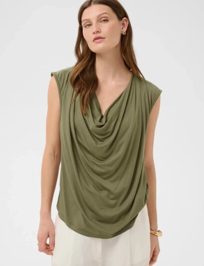 Soaked Slhanadi Waterfall Top Khaki green XS
