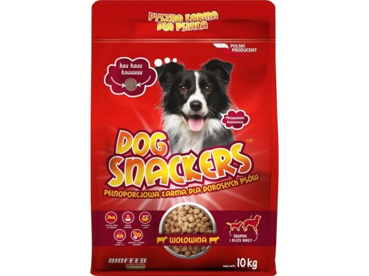 Biofeed Dog Snackers Adult Medium & Large Beef - Tørfoder Til Hunde - 10Kg