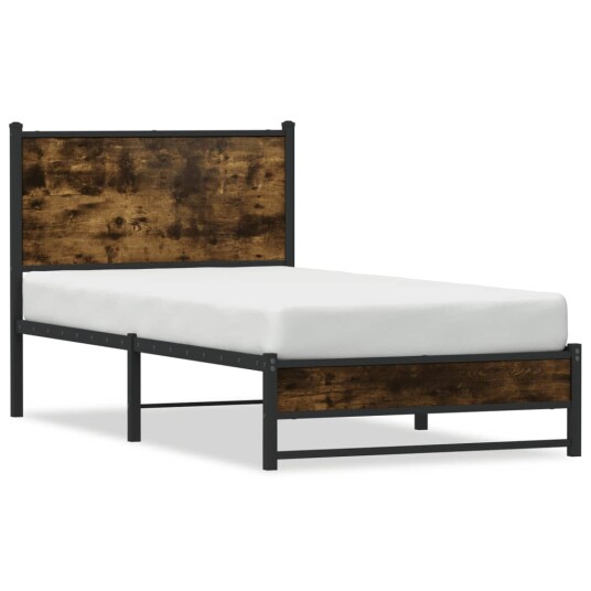  Sengeramme i metall uten madrass røkt eik 100x200 cm 8721102954146