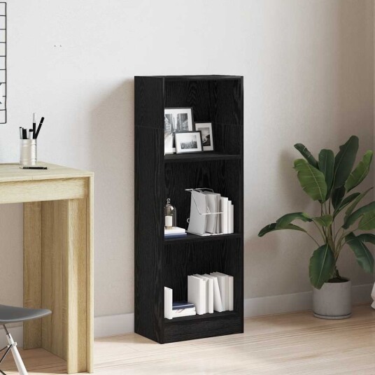 vidaXL Bokhylle svart eik 40x24x109 cm konstruert tre
