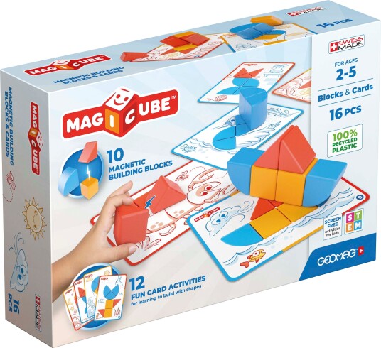 Geomag Magicube Kort og Klosser 16 Brikker Geomag Magicube Kort og Klosser 16 Brikker