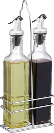 Olje og eddiksett med stativ Olje og eddiksett med stativ