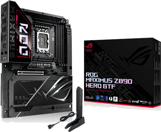 ASUS ROG MAXIMUS Z890 HERO BTF ATX Hovedkort med Wi-Fi 7 og DDR5