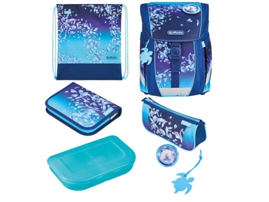 Herlitz Filoactive Xl Plus Blue Ice Lunchboks Pennal Pencil Pouch Skolesekk Sportsbag Jente Barneskole Ryggsekk 21 L Forlomme Sidelomme
