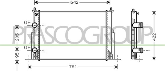 PRASCO FT420R002 Radiator motorkjøling