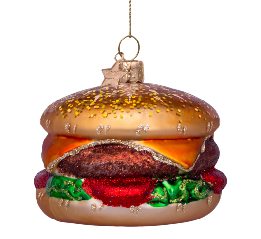Vondels Glassornament hamburger H6 cm