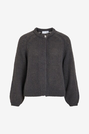 Vila Kardigan viMoyano O neck L/S Knit Grå Vila Kardigan viMoyano O neck L/S Knit Grå
