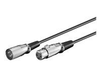 MicroConnect - Lydforlengelseskabel - XLR3 hann til XLR3 hunn - 50 cm - svart