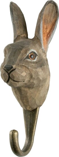 Håndskåret Krok Hare