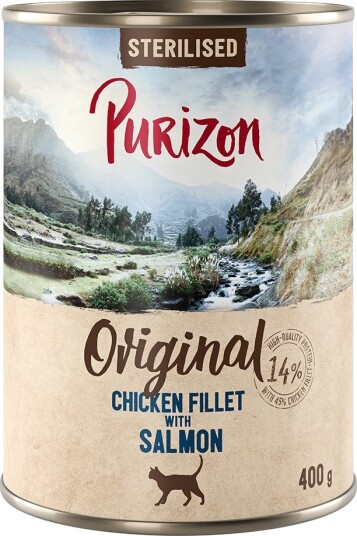 Purizon Våtfôr Adult Original Kornfri Sterilised Med Laks Kyllingfilet 12 X 400 G