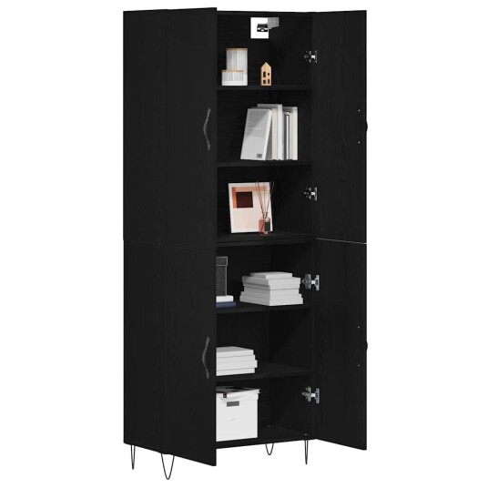 Høyskapse svart eik 69,5x34x180 cm konstruert tre