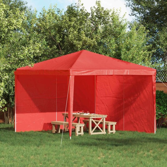 vidaXL Party Telt Sidevegg 2 stk. 300 x 195 cm Rød PE og stål
