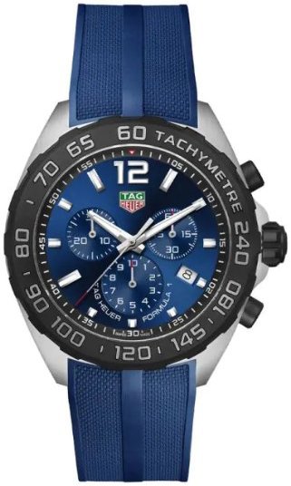 TAG Heuer Herreklokke CAZ101AV.FT8077 Formula 1 Blå/Gummi Ø43 mm TAG Heuer Herreklokke CAZ101AV.FT8077 Formula 1 Blå/Gummi Ø43 mm