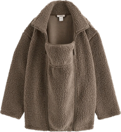 Lindex Mom Teddy Jacket With Detachable Panel Brown L