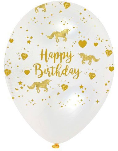6 stk Ballonger 30 cm Golden Unicorn