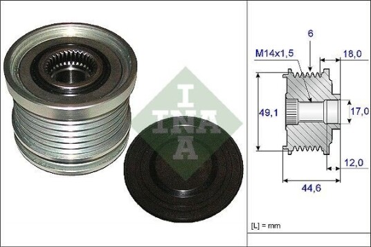 Dynamo remhjul INA 535 0182 10