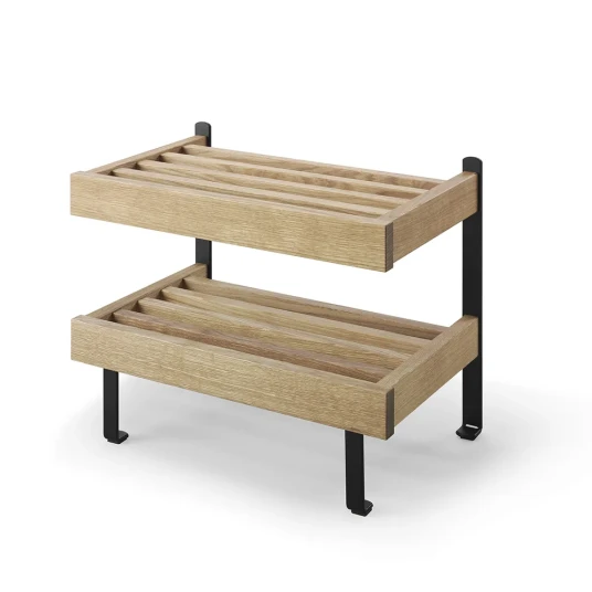 Oscarssons Möbel Nadja skohylle lakkert eik/grunnstål