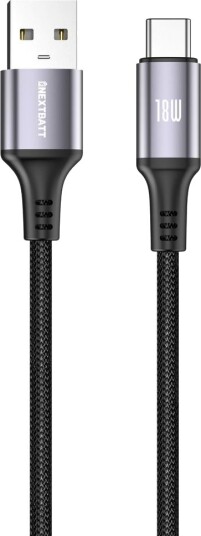 NEXTBATT USB-A til USB-C-kabel 18W, 1m - Svart NEXTBATT USB-A til USB-C-kabel 18W, 1m - Svart