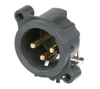 Neutrik NC3MA H XLR chassis 3p male horisontal PCB