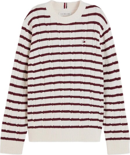 Tommy Hilfiger Cotton Cable Sweater Cream 140