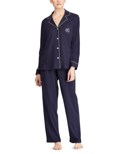 Lauren Ralph Lauren Homewear Lrl Hammond Knit Collar Pj Set - Navy - S Lauren Ralph Lauren Homewear Lrl Hammond Knit Collar Pj Set - Navy - S