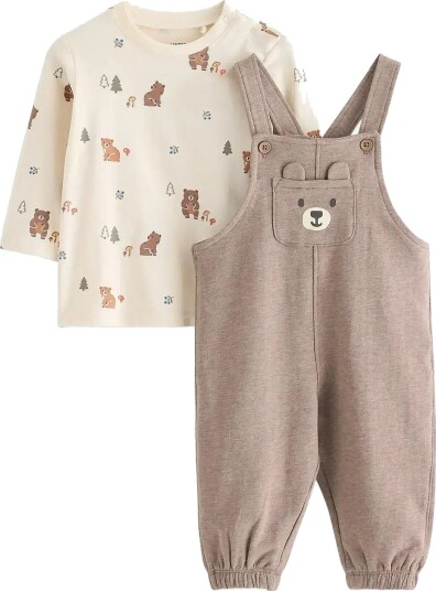 Lindex Set With Top And Dungarees Cream 62