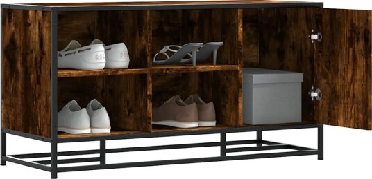  Skobenk røkt eik 100x40x53,5 cm konstruert tre og metall 8721102842757