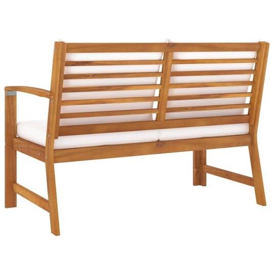 vidaXL Hagebenk med kremhvit pute 114,5 cm heltre akasie vidaXL Hagebenk med kremhvit pute 114,5 cm heltre akasie