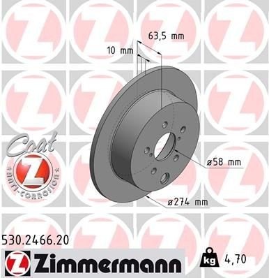 ZIMMERMANN 530.2466.20 Bremseskive