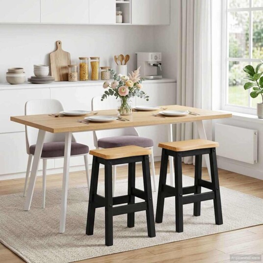 VidaXL Høy Barstol EKAI 2 pcs Svart 40 x 29 x 63 cm Heltre furu VidaXL Høy Barstol EKAI 2 pcs Svart 40 x 29 x 63 cm Heltre furu