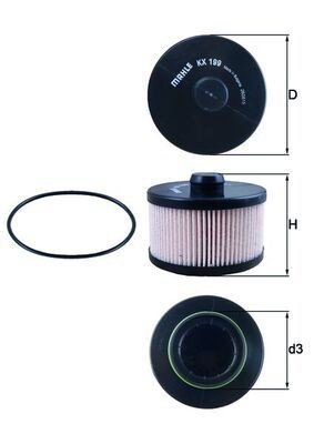 Drivstoffilter MAHLE ORIGINAL KX 199D Drivstoffilter MAHLE ORIGINAL KX 199D