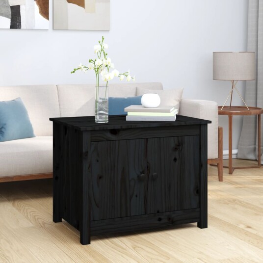 vidaXL Salongbord svart 71x49x55 cm heltre furu vidaXL Salongbord svart 71x49x55 cm heltre furu