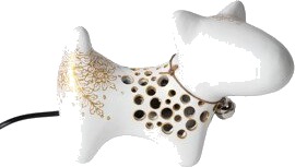 Aumi Collection Bullterrier lampe Guld/vit