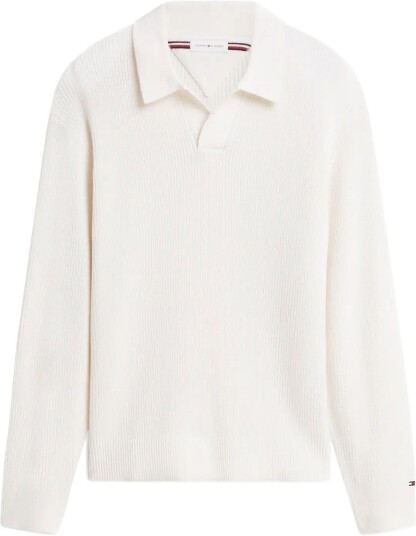 Tommy Hilfiger Fisherman Rib Jonny Collar IVORY PETAL XL
