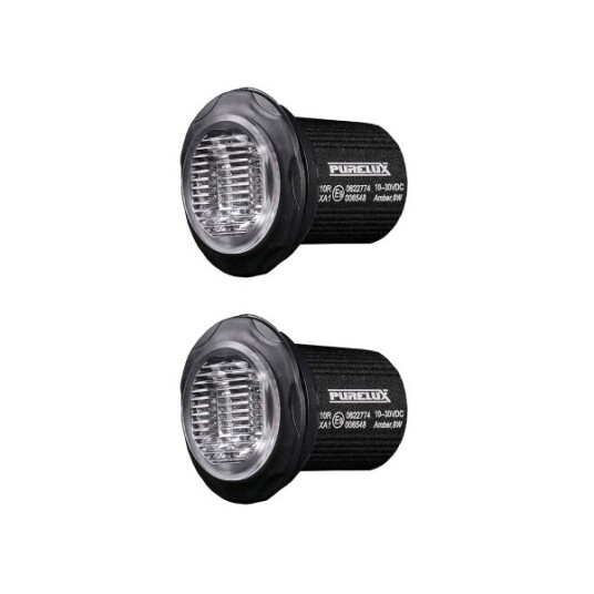 Varsellys / Strobelys PURELUX Strobe Rund 12/24V / 8W / 36 mm 2 stk