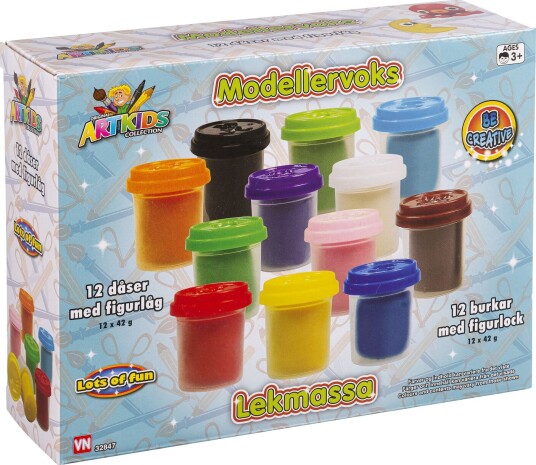 ArtKids Modellervoks 12 Bokser 42 g Per Boks Fargerik Pakke 3+ År ArtKids Modellervoks 12 Bokser 42 g Per Boks Fargerik Pakke 3+ År