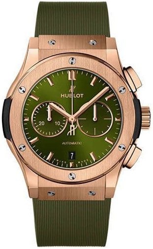 Hublot Herreklokke 541.OX.8980.RX Classic Fusion Grønn/Gummi Ø42 mm