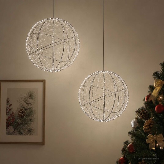 vidaXL Julefiniallys 2 stk. 1000 LED-lys Kaldhvit Diameter 40 x 42 cm