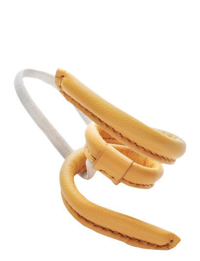Corinne Leather Band Short Narrow Bendable - Yellow - ONE SIZE