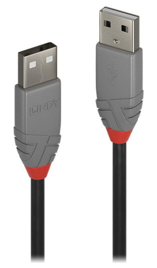 Lindy USB 2.0 Kabel A til A 3 m Svart - Anthra Line