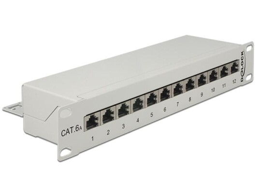 Delock Patchpanel Grå Cat6a 1u Delock Patchpanel Grå Cat6a 1u