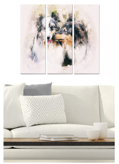 Canvasbilde Animal 3 pk flerfarget 22x05 cm