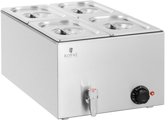 Royal Catering Bain marie 600 W 4 GN 1/4 Trykk 10012619