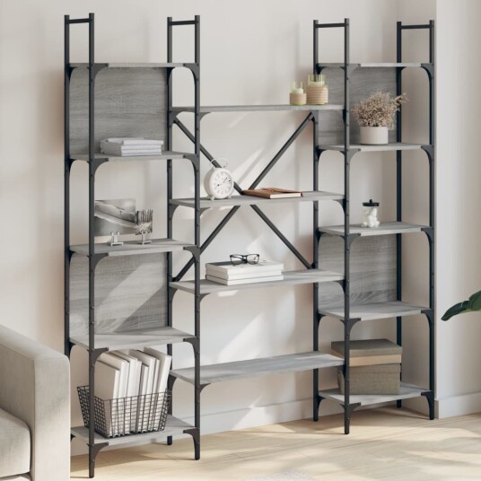  Bokhylle grå sonoma 155,5x24x166,5 cm konstruert tre 8721012339125