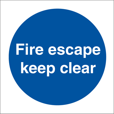 Jo Safety Fire escape keep clear IMO Mandatory sign 106100