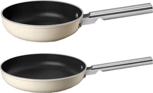 Smeg Stekepannesett 20+28 cm, krem