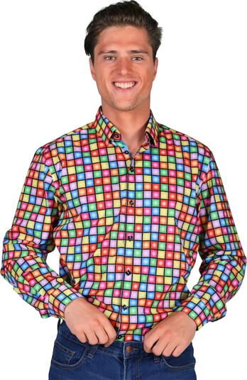 Thetru B.v. Discoskjorte Herre Flerfarget Small 3895-BALL-3738